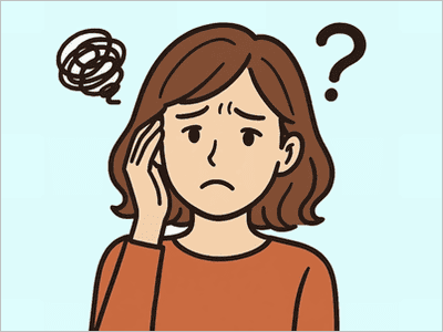 分からなくてお手上げ状態の女性