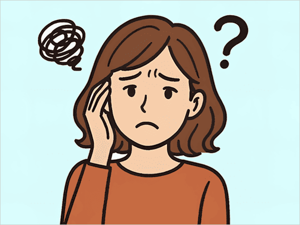 分からなくてお手上げ状態の女性